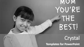  Presentation with mothers day - Cool new slides with mothers day greeting against schoolchild with blackboard backdrop and a gray colored foreground