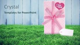  Presentation with mothers day - Presentation having mothers day greeting against wooden planks background and a light blue colored foreground