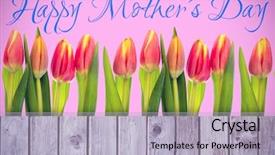  Presentation with mothers day - Theme having mothers day greeting against wooden planks background and a light blue colored foreground