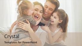  Presentation with family day - Amazing presentation theme having mother's day two children backdrop and a coral colored foreground