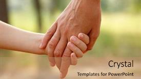  Presentation with lead - Slide set enhanced with mother's hand lead her background and a coral colored foreground
