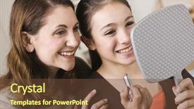  Presentation with mirror - Slides consisting of mothers teenagers - beautiful young girl holding background and a tawny brown colored foreground