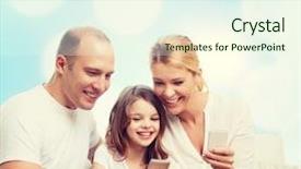  Presentation with blue lights - Audience pleasing slide deck consisting of mothers teenagers - family holidays technology and people backdrop and a  colored foreground