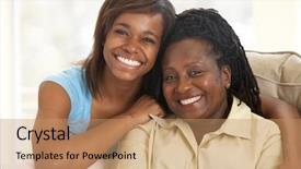 Presentation with daughter - Audience pleasing slides consisting of mothers teenagers - woman with her teenage daughter backdrop and a coral colored foreground