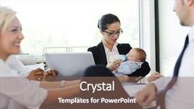  Presentation with baby - Amazing slide deck having mothers work - business people taking care backdrop and a violet colored foreground