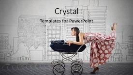  Presentation with happy baby - Audience pleasing theme consisting of mothers work - happy mother with her little backdrop and a light gray colored foreground