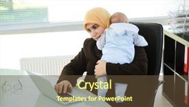  Presentation with arabic - PPT layouts having mothers work - muslim arabic mother businesswoman background and a tawny brown colored foreground
