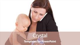  Presentation with woman child - Presentation theme featuring mothers work - woman applying for a new background and a coral colored foreground