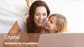  Presentation with young mothers - Slide deck with hearts notepaper - hand drawing abstract background and a white colored foreground