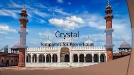  Presentation with masjid - Slide deck with moti masjid pearl mosque bhopal background and a light blue colored foreground