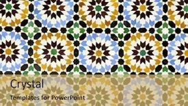  Presentation with motif - Colorful PPT theme enhanced with motif - morrocan traditional mosaic ornament backdrop and a yellow colored foreground