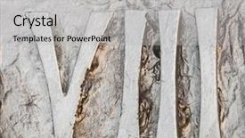  Presentation with motif - Slide deck with motif - roman numerals sculpture showing background and a light gray colored foreground
