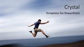  Presentation with renewable energy atmospheric pollution concept - PPT theme featuring body motion - sport and energy concept background and a light blue colored foreground