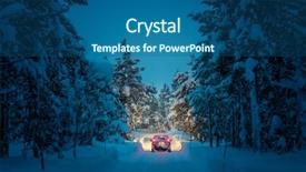  Presentation with winter forest night - Beautiful slide set featuring christmas motion - winter driving at night backdrop and a ocean colored foreground