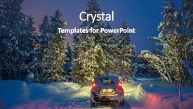  Presentation with dark forest landscape - Audience pleasing slide deck consisting of christmas motion - winter landscape with car backdrop and a ocean colored foreground