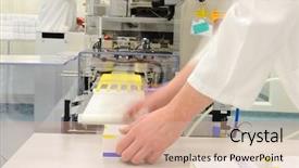  Presentation with factory workers - Amazing presentation theme having motion at modern drug backdrop and a  colored foreground