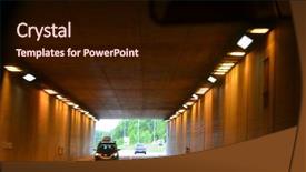  Presentation with empty road motion blur - Audience pleasing slide deck consisting of motion background of road tunnel backdrop and a wine colored foreground