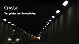  Presentation with tunnel - PPT theme featuring motion background of road tunnel background and a black colored foreground