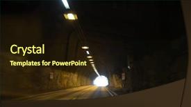  Presentation with empty road motion blur - PPT theme having motion background of road tunnel background and a wine colored foreground