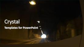  Presentation with empty road motion blur - Slides featuring motion background of road tunnel background and a black colored foreground