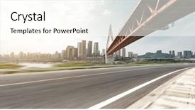  Presentation with asphalt - Amazing presentation having motion blur - empty asphalt highway through modern backdrop and a cream colored foreground