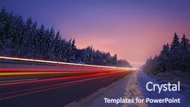  Presentation with motion - Amazing PPT theme having motion blur of car driving backdrop and a navy blue colored foreground