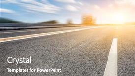  Presentation with blur - PPT theme enhanced with motion blur of the road background and a gray colored foreground