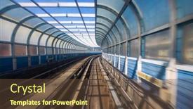  Presentation with motion - Slide deck with motion-blur-of-train-moving background and a tawny brown colored foreground