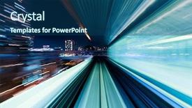  Presentation with train bridge - Cool new presentation theme with motion blur of train moving backdrop and a ocean colored foreground