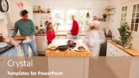  Presentation with blur - Beautiful slide set featuring motion blur shot of family backdrop and a coral colored foreground