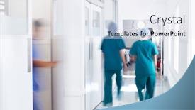  Presentation with staff - PPT layouts having motion-blur-shot-of-medical background and a sky blue colored foreground
