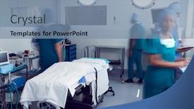  Presentation with scrubs - Amazing PPT layouts having motion-blur-shot-of-surgical backdrop and a seafoam green colored foreground