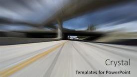  Presentation with bridges - Slide set consisting of motion-blur-view-of-los background and a light gray colored foreground