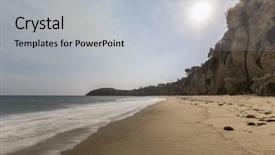  Presentation with summer - Colorful PPT theme enhanced with motion blur water in malibu backdrop and a light gray colored foreground