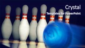  Presentation with bowling - Slide set enhanced with motion blurred bowling ball background and a navy blue colored foreground