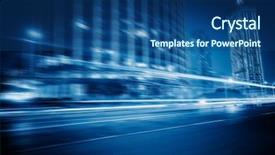  Presentation with motion - PPT theme with motion blurred car at bridge background and a ocean colored foreground