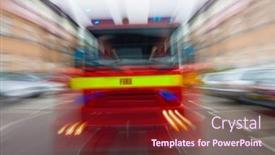  Presentation with traffic road - Cool new PPT theme with motion-blurred-fire-engine-tender backdrop and a tawny brown colored foreground