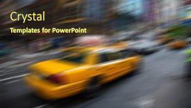 Presentation with new york city - Amazing slide deck having motion blurred new york city backdrop and a tawny brown colored foreground
