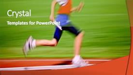  Presentation with race track - Cool new theme with motion blurred relay race track backdrop and a tawny brown colored foreground