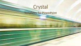  Presentation with station - Slide set with motion blurred subway train at the station background and a cream colored foreground