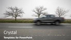  Presentation with rural road - Slide deck enhanced with motion-blurred-truck-going-fast background and a gray colored foreground