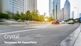  Presentation with traffic - Audience pleasing slides consisting of motion blurred urban traffic backdrop and a gray colored foreground