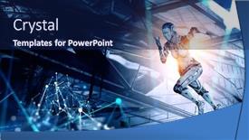  Presentation with mixed reality - Slide set consisting of biomechanics - motion caption virtual reality mixed background and a navy blue colored foreground