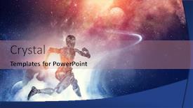  Presentation with mixed reality - Presentation theme having motion caption virtual reality mixed media background and a coral colored foreground