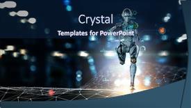  Presentation with mixed reality - Presentation design featuring motion caption virtual reality mixed media background and a navy blue colored foreground