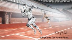  Presentation with mixed reality - Presentation design consisting of motion-caption-virtual-reality-mixed background and a coral colored foreground