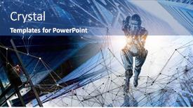  Presentation with mixed reality - PPT theme having motion-caption-virtual-reality-mixed background and a ocean colored foreground