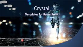  Presentation with mixed reality - Slide set featuring motion-caption-virtual-reality-mixed background and a navy blue colored foreground