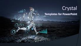  Presentation with mixed reality - Slide deck with motion-caption-virtual-reality-mixed background and a navy blue colored foreground