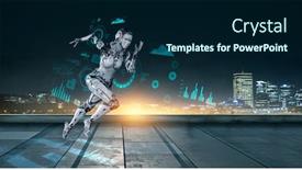  Presentation with mixed reality - Theme with motion-caption-virtual-reality-mixed background and a navy blue colored foreground